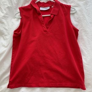 Red sleeveless polo